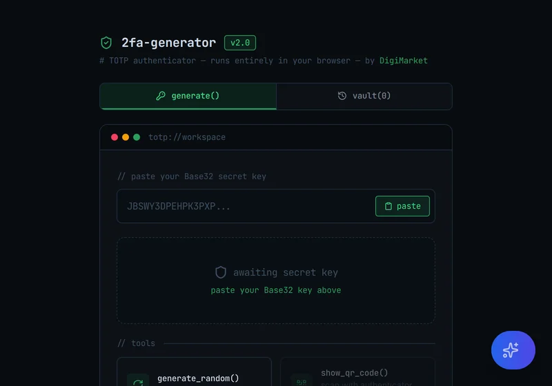 Tangkapan layar 2FA Generator