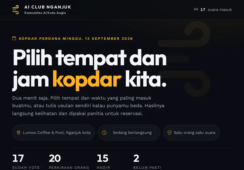 Tangkapan layar AI Club Nganjuk