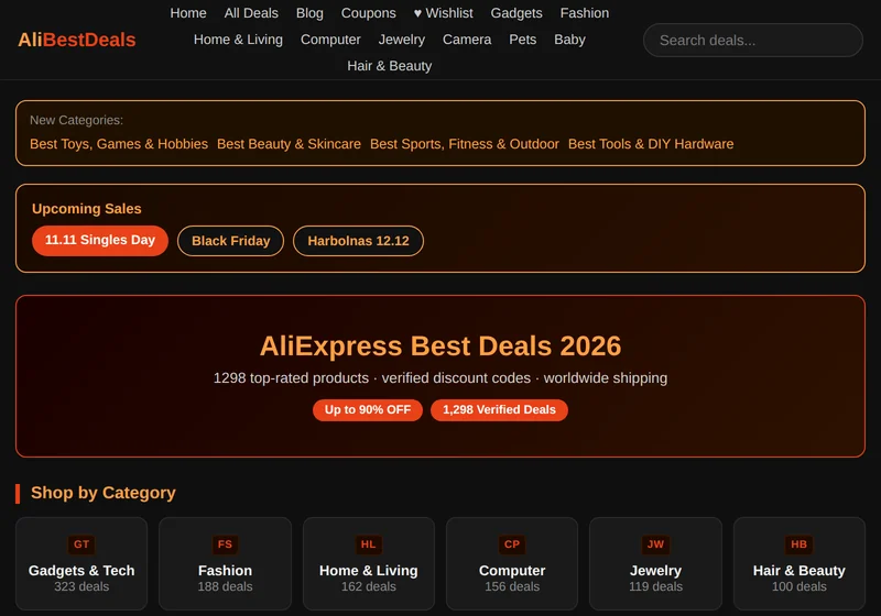 Tangkapan layar AliBestDeals